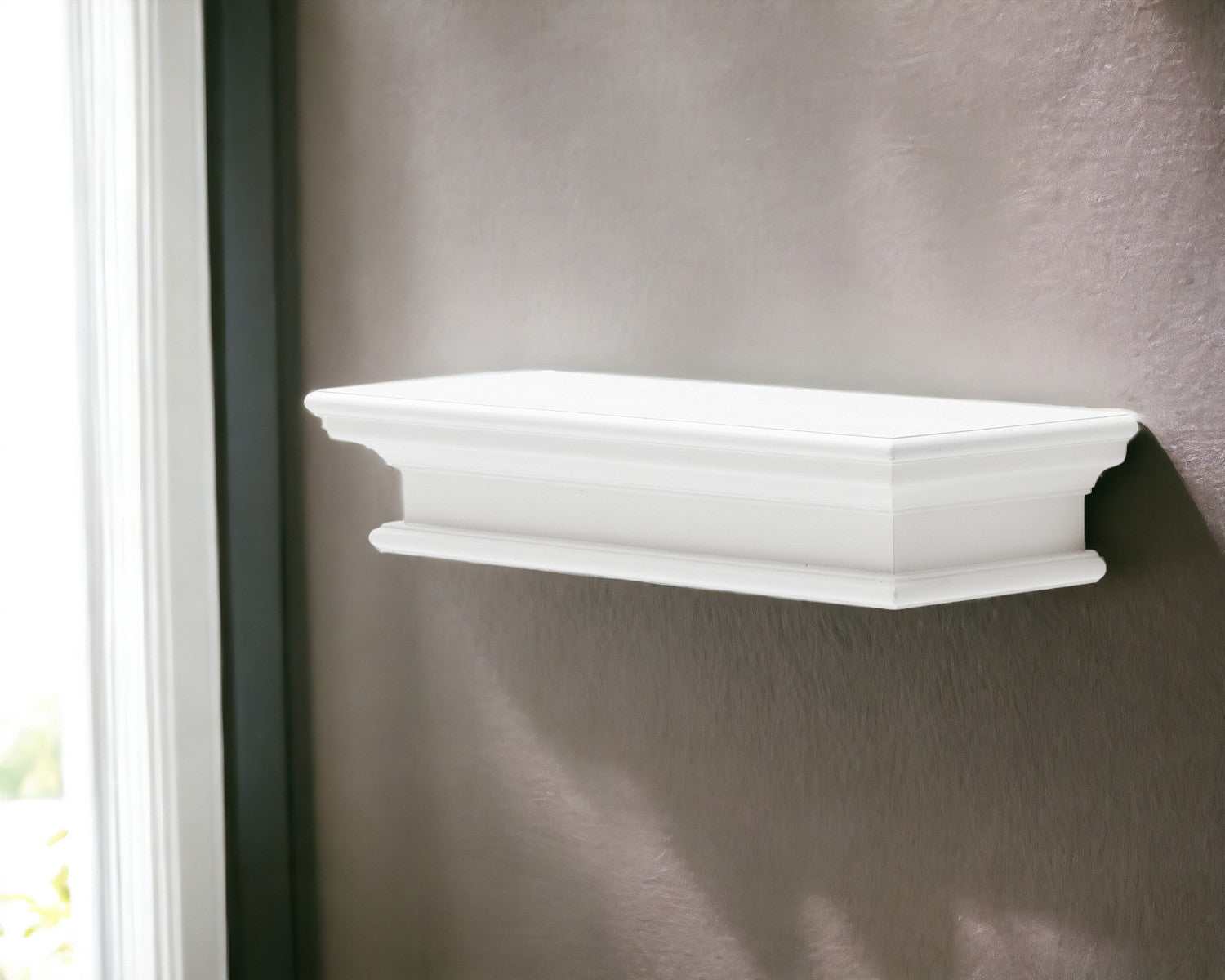Classic White Floating Wall Shelf 23"