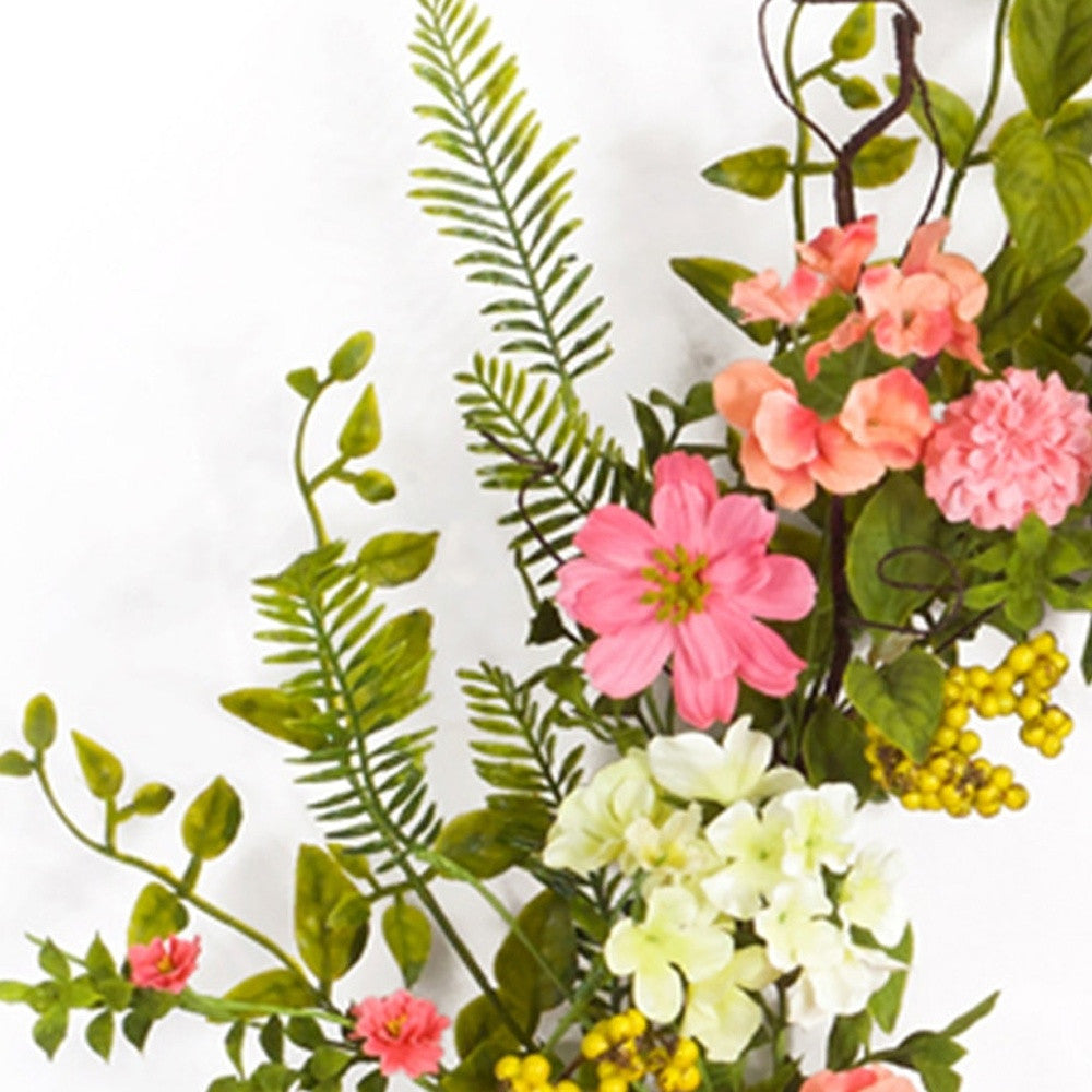 Pink and Green Spring Berry Artificial Wreath 27"