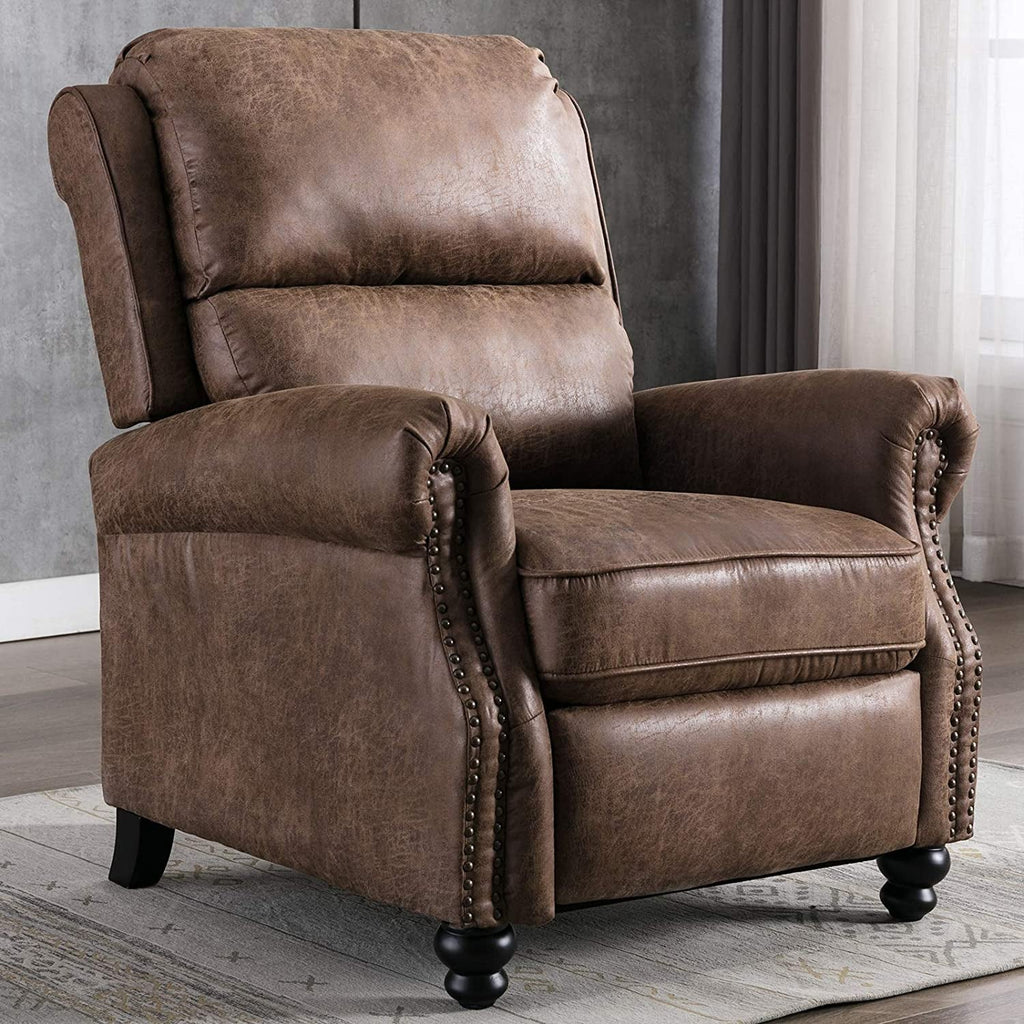 Push Back Recliner Chair – Chocolate Faux Leather