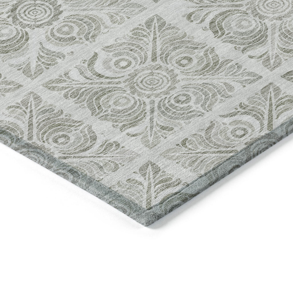 5' X 8' Taupe Beige And Tan Medallion Washable Indoor Outdoor Area Rug