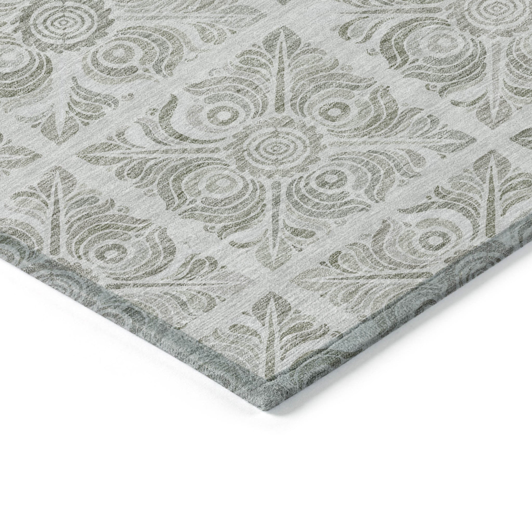 5' X 8' Taupe Beige And Tan Medallion Washable Indoor Outdoor Area Rug