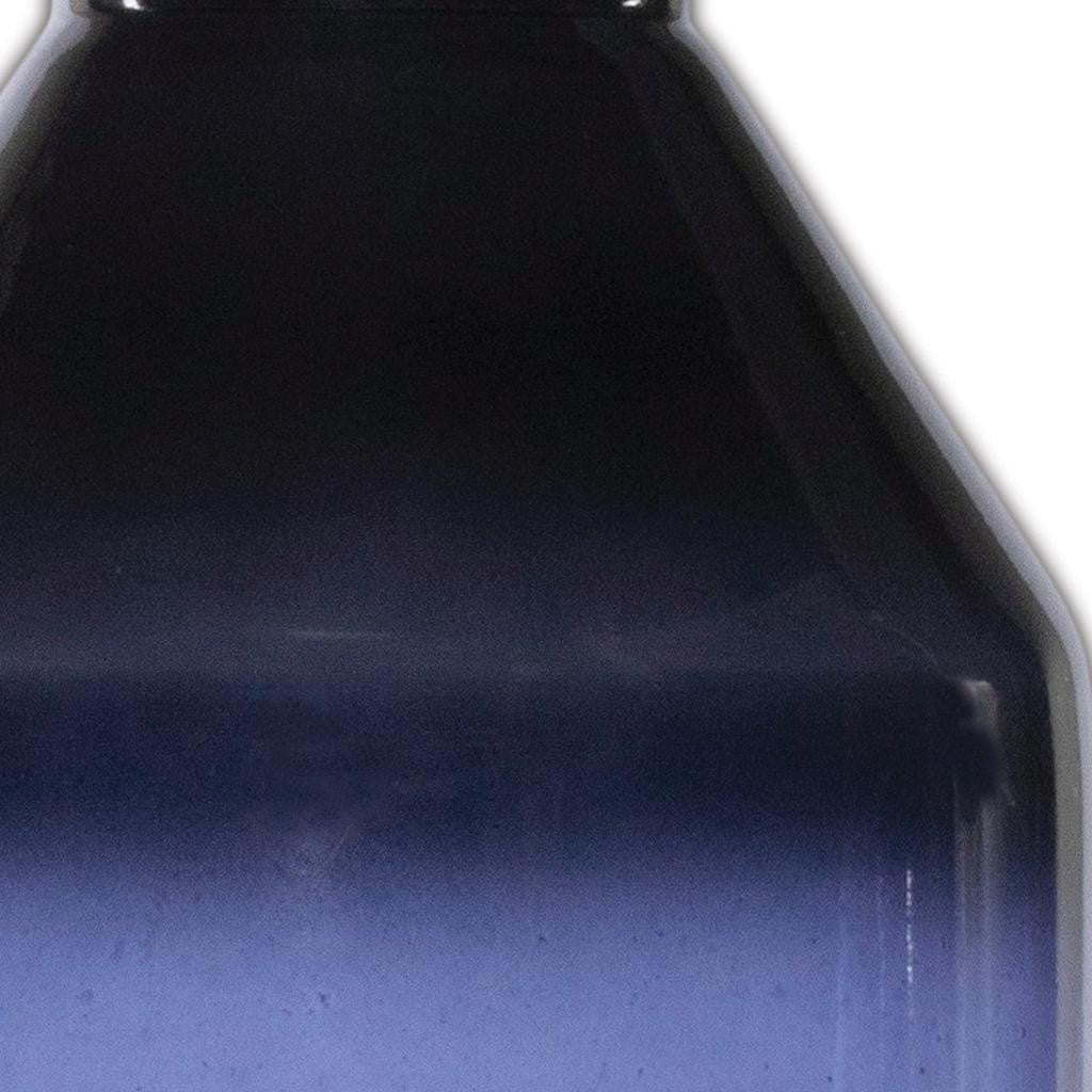 Blue Round Glass Table Vase 7"