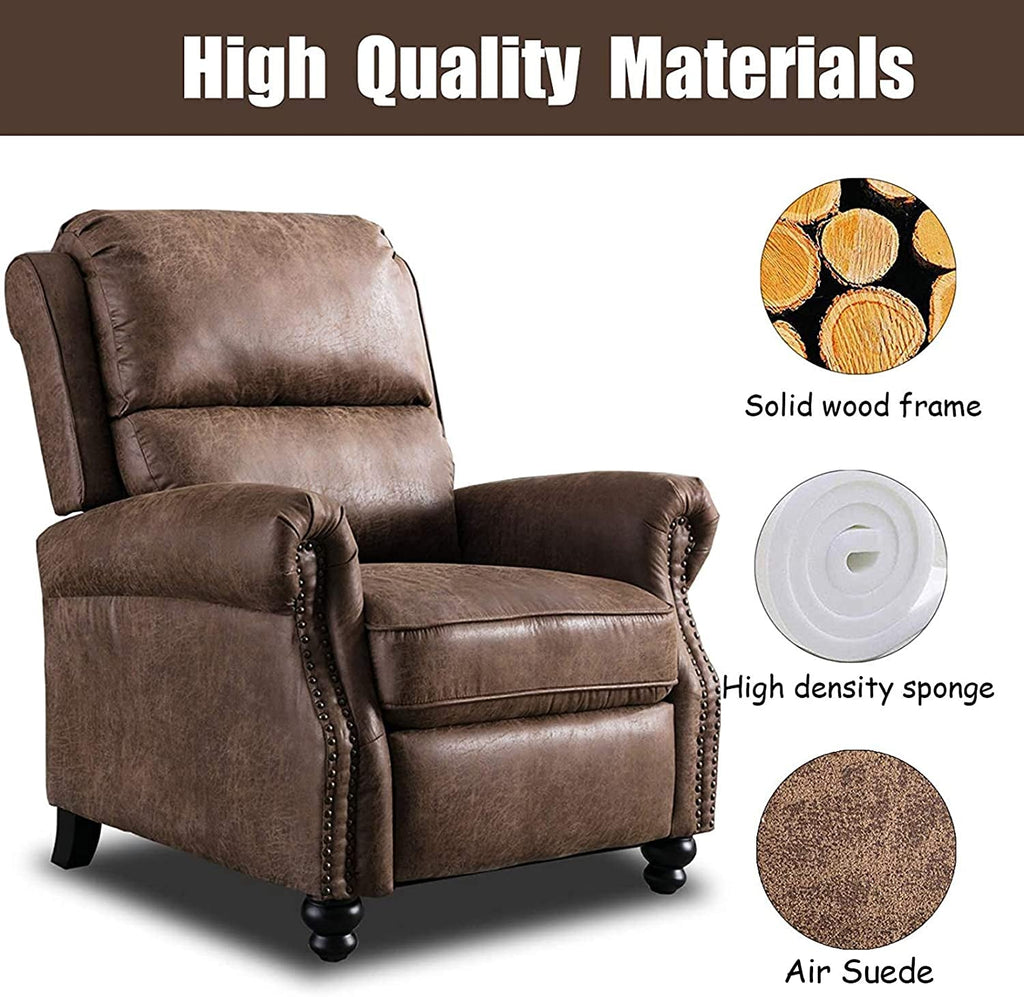Push Back Recliner Chair – Chocolate Faux Leather
